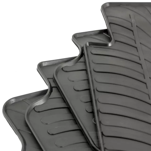 Gledring Tailored Rubber Floor Mats to fit VW Golf Mk7 13-20 Black Moulded Set 2