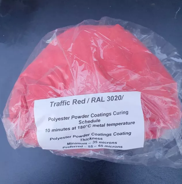 1kg RAL 3020 - Traffic Red - Polyester Gloss - Powder Coating - Car/Bike Wheels