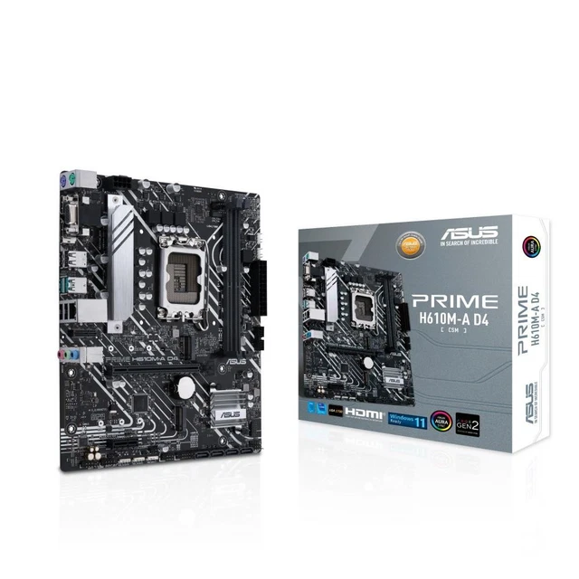 Socget ASUS PRIME H610M-A D4-CSM Socket 1700/H610/Ddr4/S-Ata 6Gb/S/Micro Atx £ ...