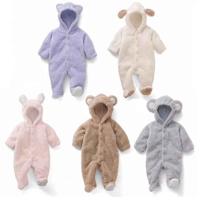 Newborn Baby Infant Boy Girl Romper Hooded Jumpsuit Bodysuit Outfits Clothes