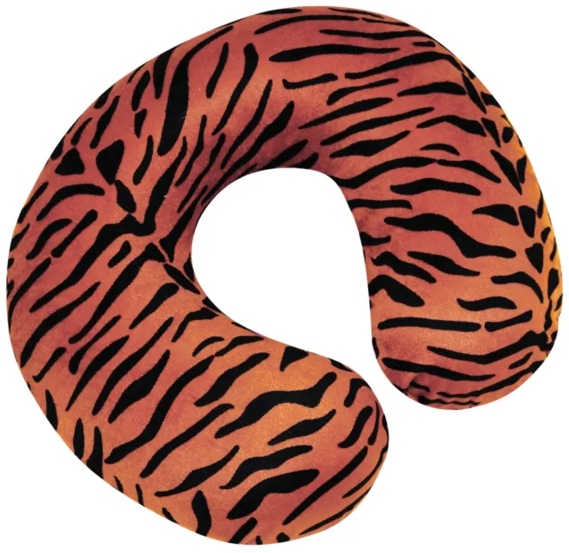 Brown Tiger Animal Print Velour Memory Foam Travel & Support Neck Cushion Pillow