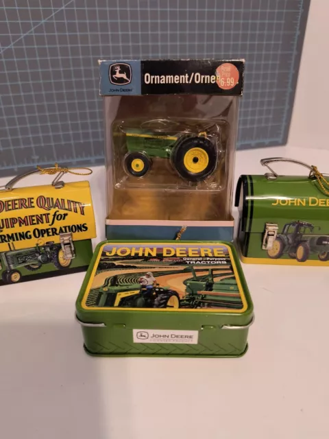 John Deere Model 2440 Tractor & 3 Lunchbox Ornaments Pre-owned