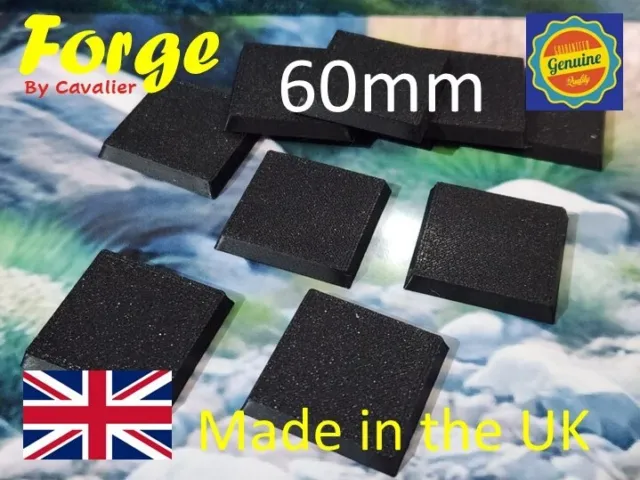 60mm Square Wargaming Bases Durable Plastic for War Gaming Tabletop Games