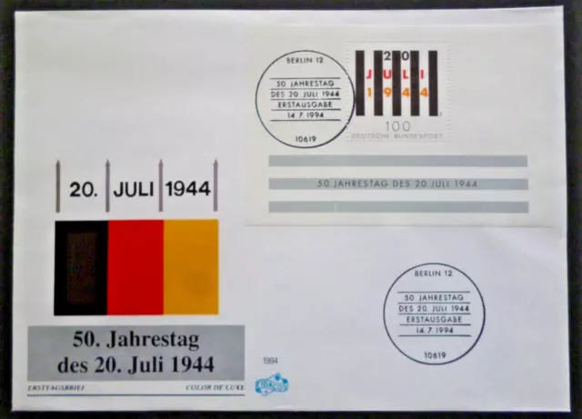 BRD Großbrief FDC Block 29 20. Juli 1944