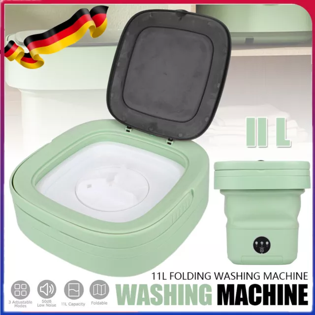 Mini Waschmaschine mit Schleuder 11L mit Dryer Faltbar Blaulichtsterilisation DE