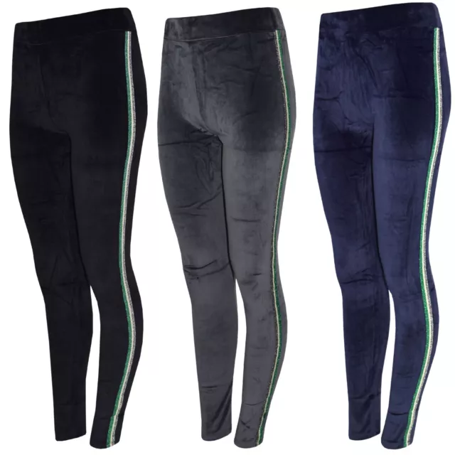 Donne Velluto Velour Jogger Pantaloni di Tuta Active Palestra Yoga Fitness