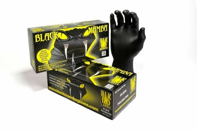 Black Mamba 6.25 mil Nitrile Glove-Black Large | BLK120 Super Strong!
