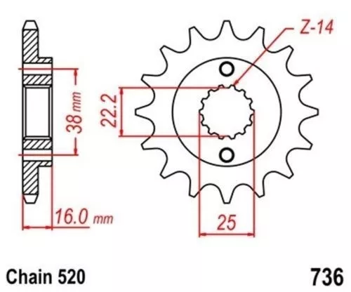 Pignon Sortie Boite Avant 15 Dents (Chaîne 520) pour DUCATI Monop 748 S 97-02