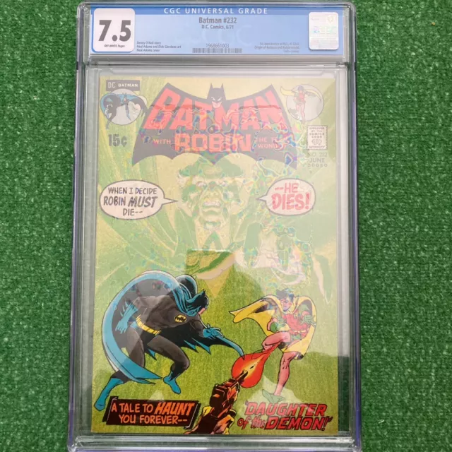 Batman #232 CGC 7.5 OW 1st Appearance of Ra's al Ghul DC Comics 1971
