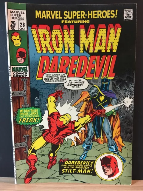 Marvel Super-Heroes #28  F+    Feat. Iron Man and Daredevil  Silver Age Comic