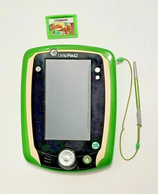 LeapFrog LeapPad 2 Learning Replacement Tablet Green Gel case Works  + 1 Game