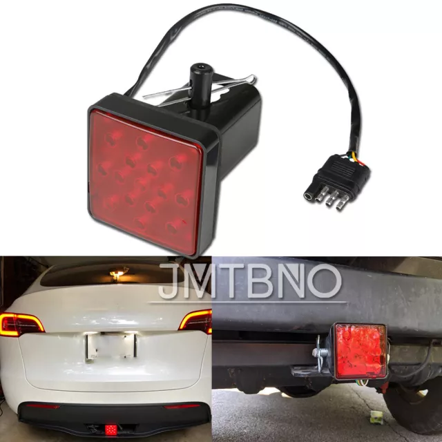 For Tesla Model Y 2"15 LED Trailer Tow Hitch Cover Light Tail Light Brake Lights