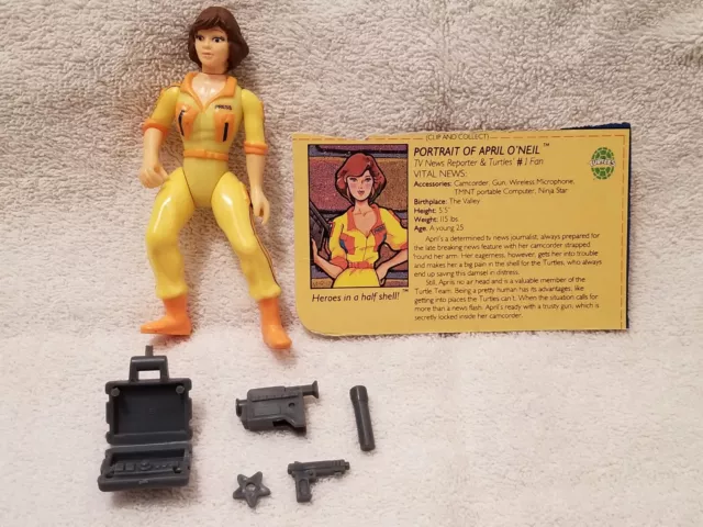Vntg April O’Neil Teenage Mutant Ninja Turtles Action Figure & Accessories