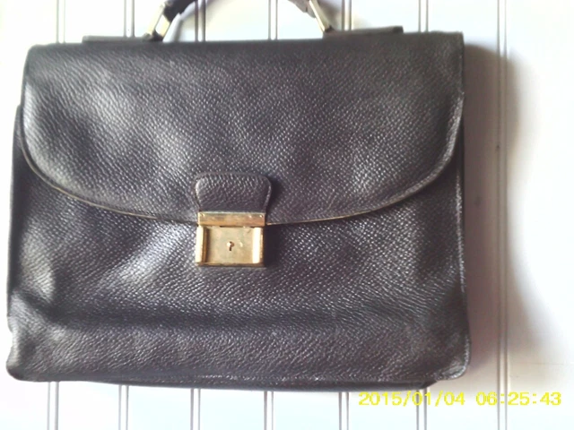 Cartable Cuir Noir Foucault Lapalisse - Porte-documents Professionnel - Occasion