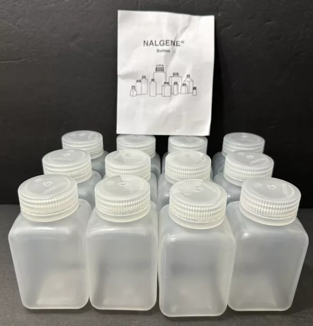 Nalgene Wide Mouth Square PP 250ml Polypropylene Bottle 12Pack 2110-0008