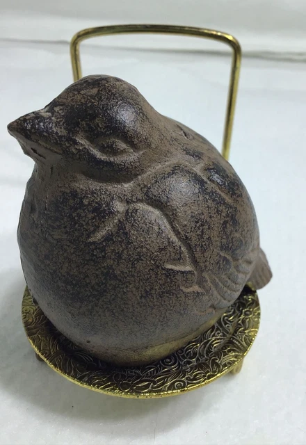 Vintage Cast Iron Metal Bird Paper Weight Door Stop Figurine Sculpture