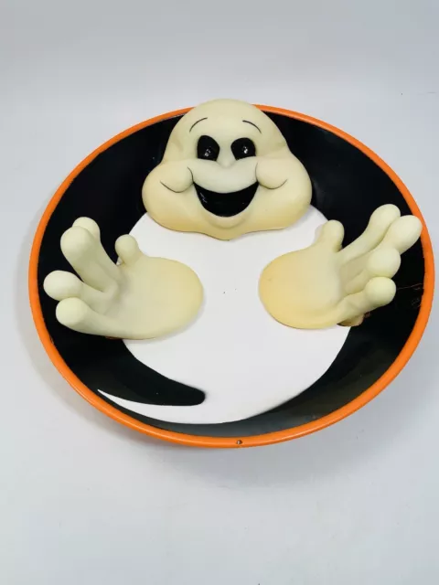 Vintage Gemmy Halloween Candy Bowl Moving Hands Wiggling Fingers Talking Ghost