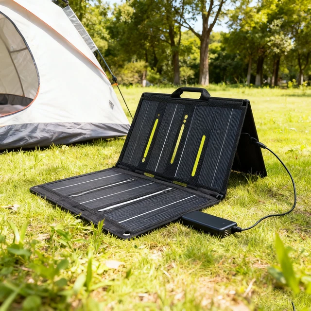 25W ETFE FOLDABLE Solar Panel 5 Fold Ultra Thin Monocrystalline ...