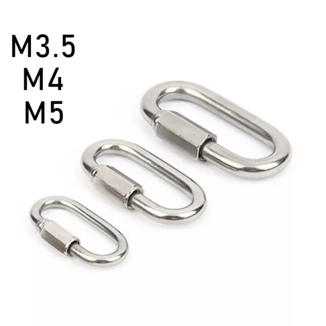 5 Pcs Carabiner Quick Link Strap Connector Chain Repair Shackle D-Shape Rigging