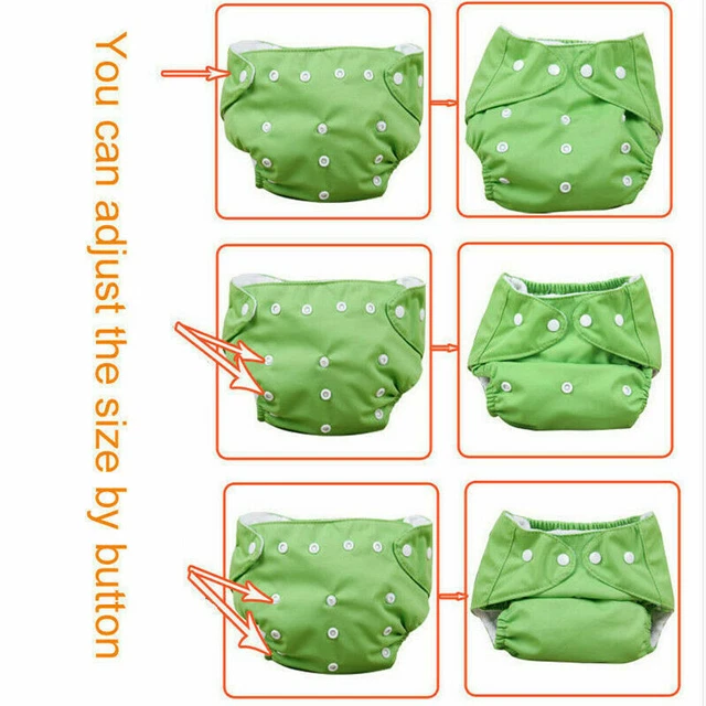 Baby Cloth Diaper Reusable Washable Adjustable Pocket Waterproof Nappy 1+5pcs 3