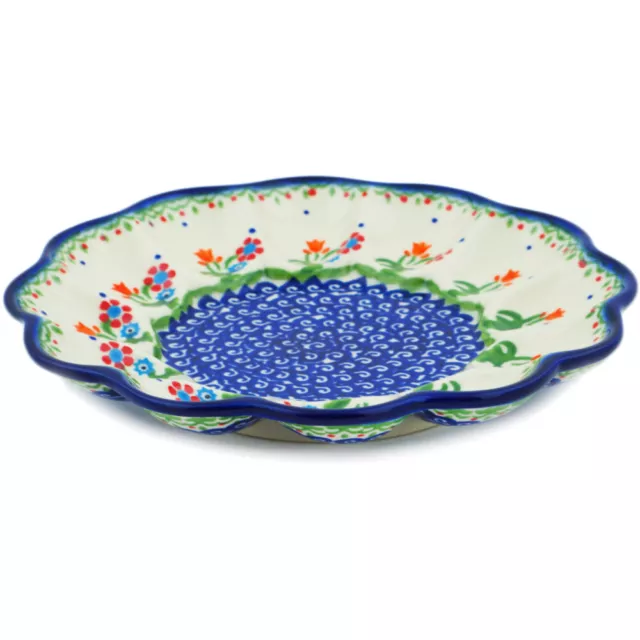 Polish Pottery Egg Plate 8" Spring Flowers