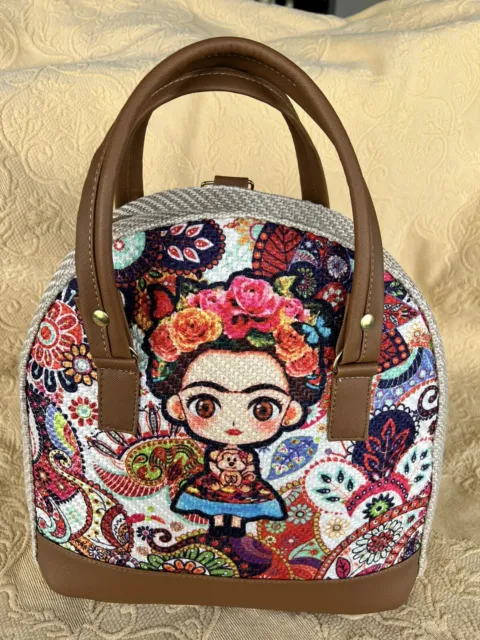 Very cute Frida Kahlo handbag Satchel or Shoulder Bag "Anime-Style"  BOHO vibes