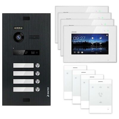 Balter Evo Noir Talk + 7 " LCD Vidéo Interphone pour Porte Kit 4 Maison de