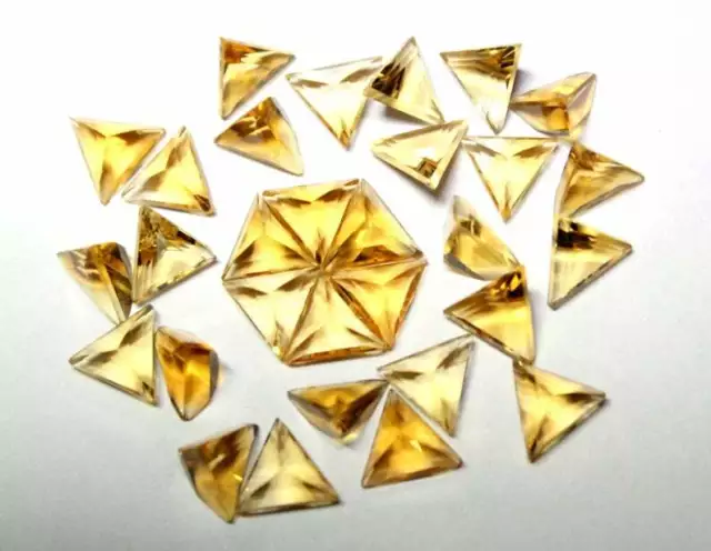 Natural Citrine triangle Shape Faceted Cut Loose Gemstone Size 7mm To 10mm