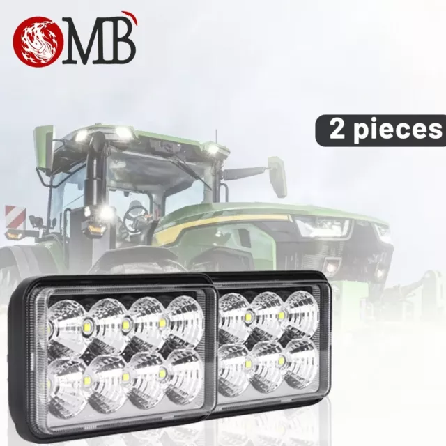 2PCS TL650 LED Work Tractor Light For Ford New Holland Skid Steer High/low Beam