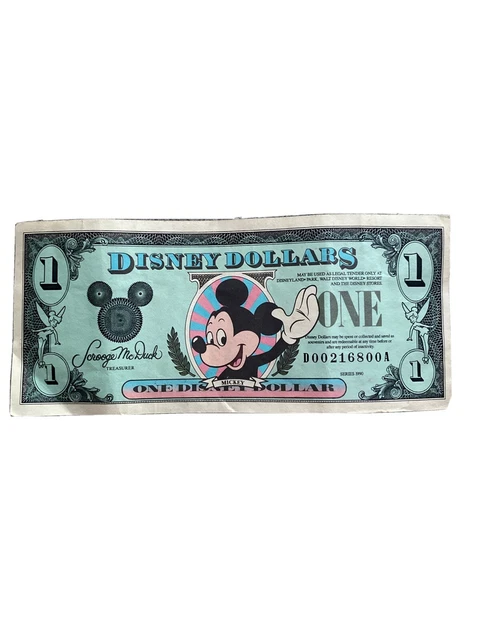1990 Disney Dollar - $1 MICKEY MOUSE - Disneyland A Block. PMG 65 EPQ