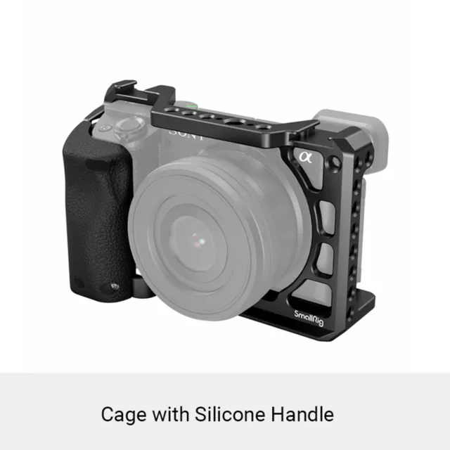 SmallRig Camera Cage Video Rig with Silicone Handgrip for Sony A6100/A6300/A6400