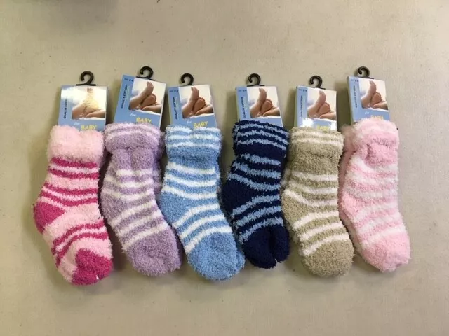 Bulk 6 Pcs Infant Toddler Winter FLUFFY BED SOCKS Soft Warm Lot 2