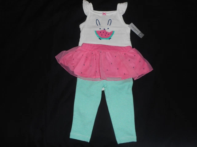 Carters Baby Girl 2-Piece Watermelon Tutu Outfit - Infant Size 9 Months - New