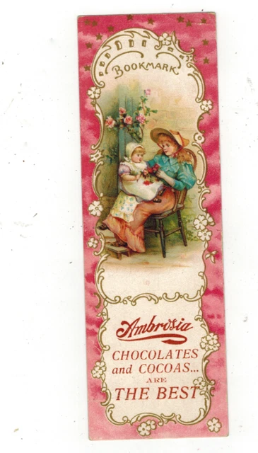 Vintage Advertising Bookmark Ambrosia Chocolates and Cocoas Milwaukee WI