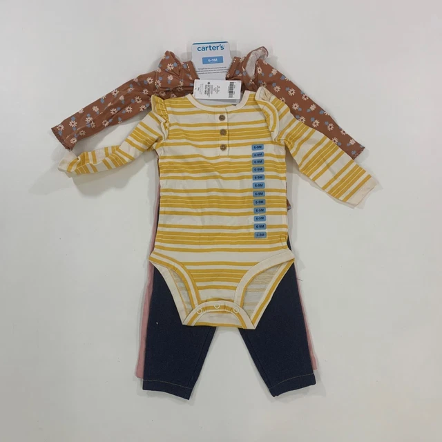 Carter's Baby 9M Girls' 4 Piece Set Long Sleeve Bodysuit Pants 9 Months