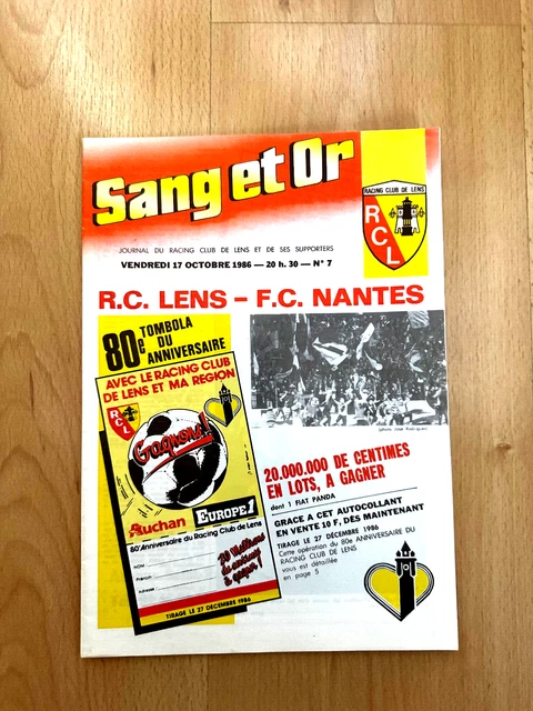 PROGRAMME SANG & OR N°15 )) RC LENS V PSG - Saison 1983