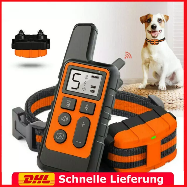 Dog Training Collar USB Rechargeable Electric Shock Remote Control Anti Bark