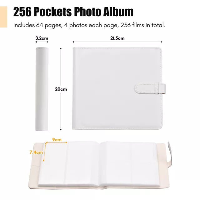 256 Pockets Photos Album for Fujifilm Instax Mini 11 90 70 9 8+ 8 LiPlay AU 2