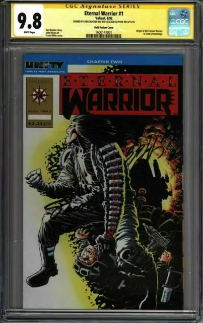* Eternal WARRIOR #1 Gold Flat Variant CGC 9.8 SS Shooter Layton (1600141001) *
