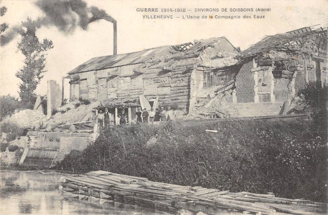 Cpa 02 Villeneuve L'usine De La Compagnie Des Eaux