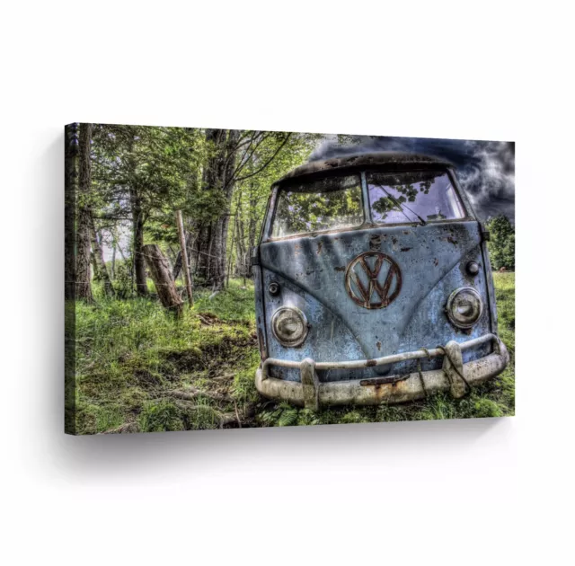 Canvas Wall Art Photo Print VW Classic Vintage Car Bus Camper Volkswagen VWH67