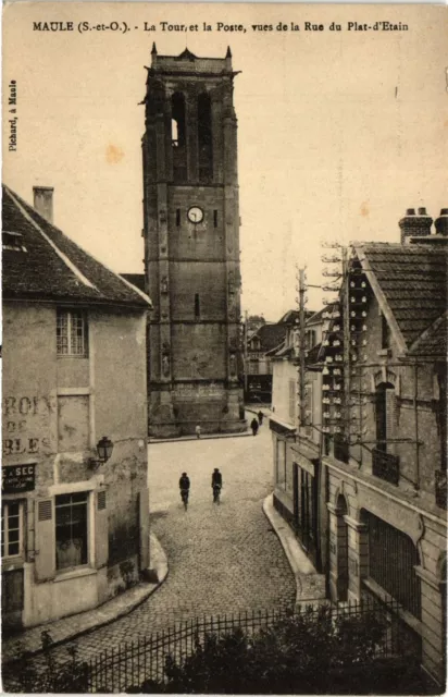 CPA MAULE - Le Tour le Poste view from Rue du Plat-d'Etain (359417)