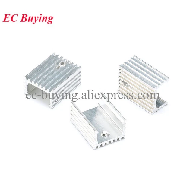 10pcs TO-220 Heatsink Transistor Radiator TO220 Cooler Cooling Silver 20*15*10MM