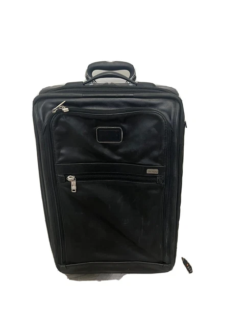 TUMI 21”  Leather Carry On Expandable  2 Wheel luggage