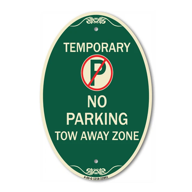 SignMission Designer Series Sign - No Parking Tow Away Zone 12" x 18" Metal Sign