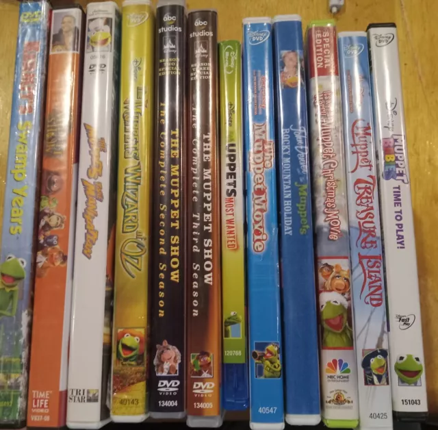 Jim Hensons Muppets Dvd Lot Of 12 Movies Kermit Miss Piggy And More Tested Work
