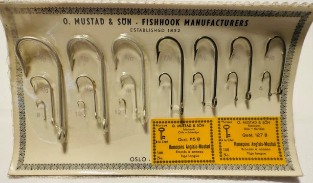 8 POCHETTES , hameçons Mustad , N° 3, 9, 10, 12, 15 , peche , poisson EUR 16,00 - FR