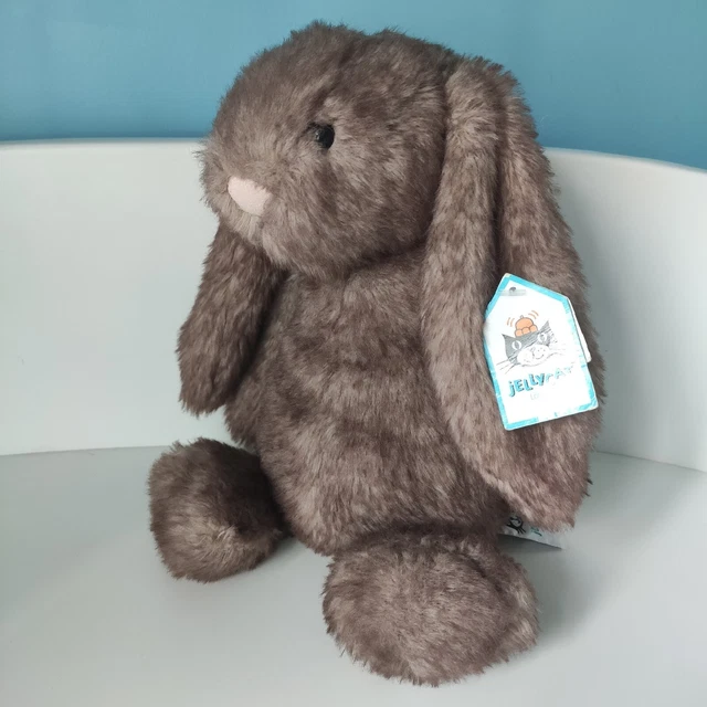 NEW JELLYCAT MEDIUM Bashful Pecan Bunny Rabbit Plush Toy Brown BNWT Tag