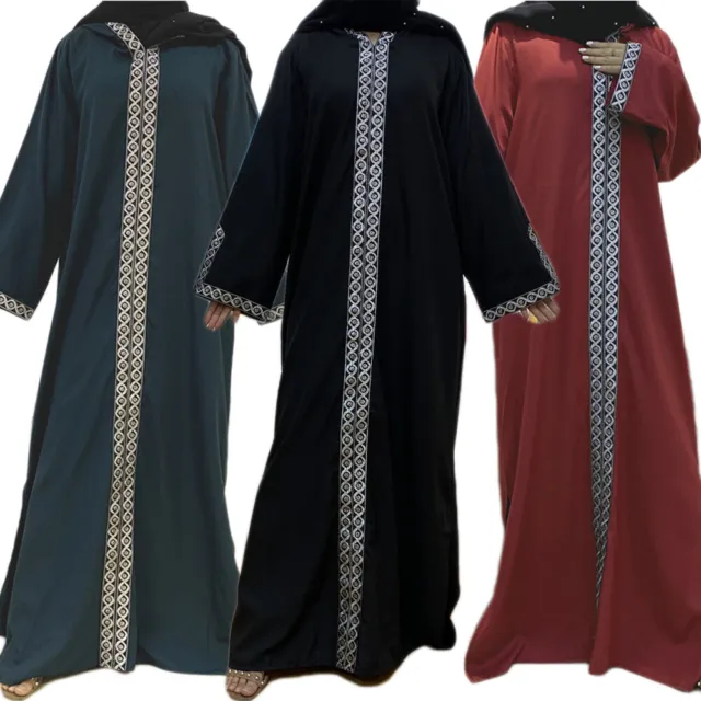 Hooded Kaftan Abaya Maxi Dress Muslim Women Abaya Prayer Gown Long Caftan Dubai
