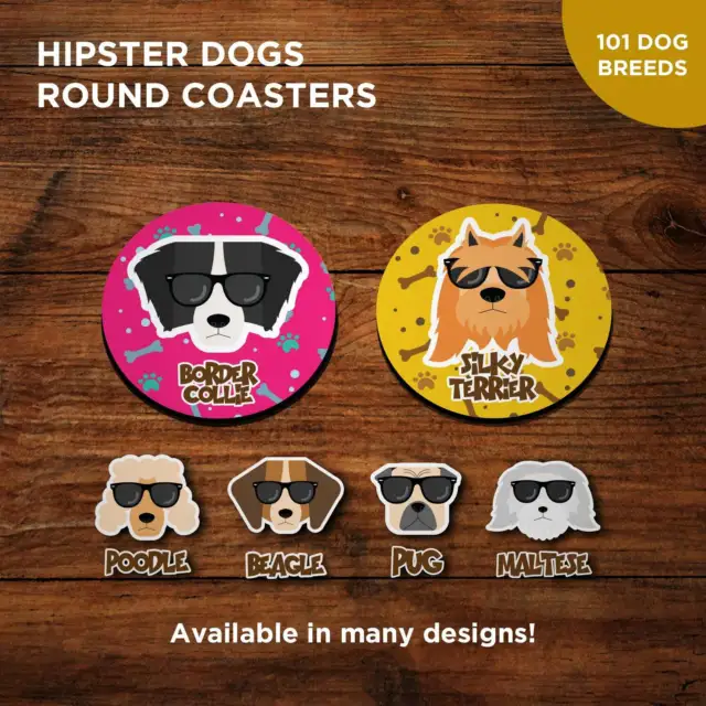 Round Dog Coasters